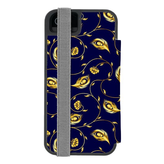Pfau-Sari-Muster Incipio iPhone Geldbeutel-Hülle (Folio Rückseite)