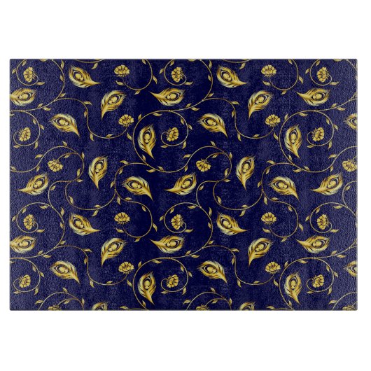 Pfau-Sari-Muster Schneidebrett (Vorderseite)