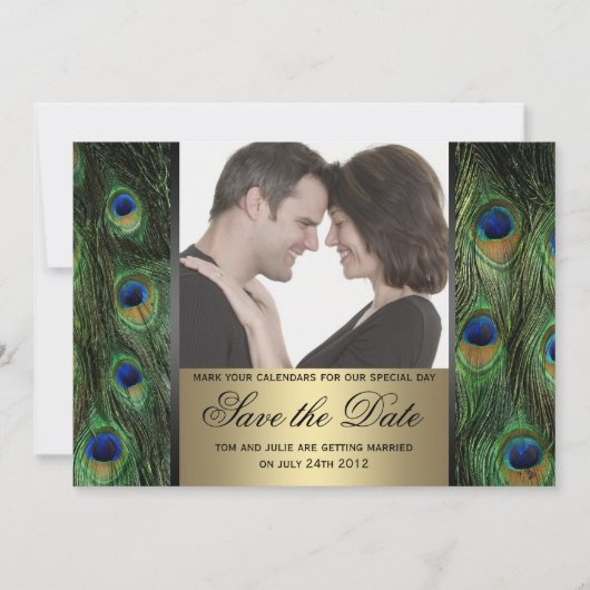 Pfau Save-the-Date-Foto Save The Date (Vorderseite)