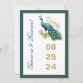 Pfau Save the Date Pfauenhochzeit Einladung (Vorderseite)