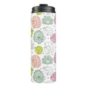 Pfau scherzt die Vintage Tapete Thermosbecher