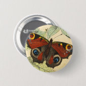 Pfau-Schmetterling Button (Vorne & Hinten)