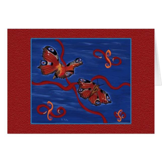 Pfau-Schmetterlingskarte (Vorderseite (Horizontal))