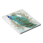 Pfau schöner türkis-Vintager Schabvogel Notizblock (angewinkelt)