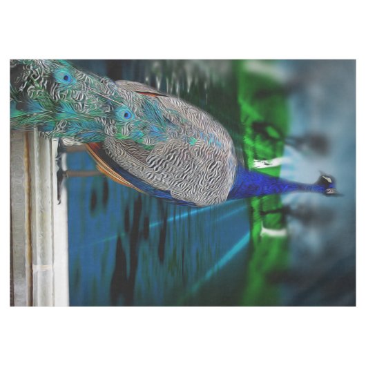 Pfau-Schwanz Tischdecke (Vorderseite (Horizontal))