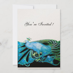 PFau schwarz, blau, gold metallisch Papier Einladung