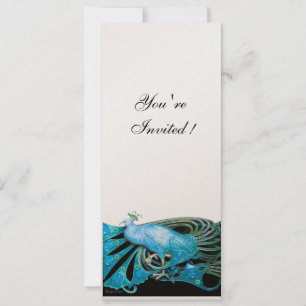 PFau schwarzes ,blaues ,weißes , champagner-metall Einladung