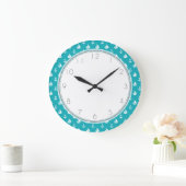 Pfau-Segelboot-und Anker-Muster Große Wanduhr (Zuhause)