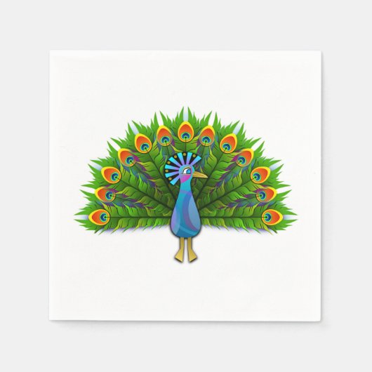 Pfau Serviette (Vorderseite)