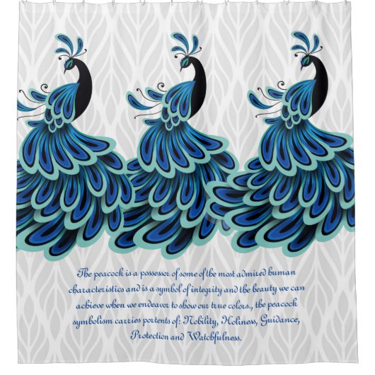 Pfau/Silberdesign-Duschvorhang Duschvorhang (Vorderseite)