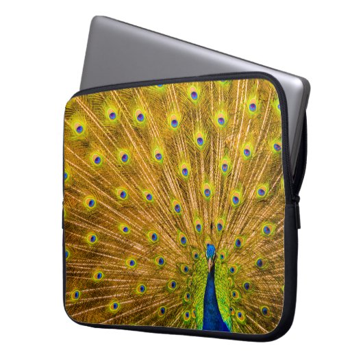 Pfau, Silberfälle, Kauai, Hawaiian Wetsuit Laptopschutzhülle (Vorderseite Links)