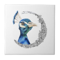Pfau-silberner Glitzer-Mond