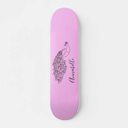 Pfau-Silhouette Benutzername Skateboard (Vorne)