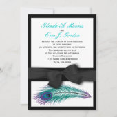 Pfau-Smokings-Hochzeits-Einladung Einladung (Vorderseite)