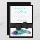 Pfau-Smokings-Hochzeits-Einladung Einladung (Vorne/Hinten)