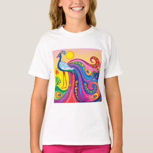 Pfau-Sonnenaufgang T-Shirt