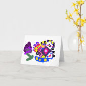 Pfau Spaß cool  Karte (Gelbe Blume)