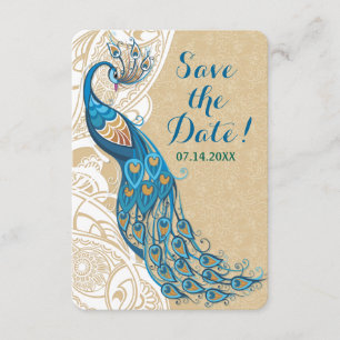 Pfau-Spitzen-Eleganz Hochzeit Termin merken Einladung