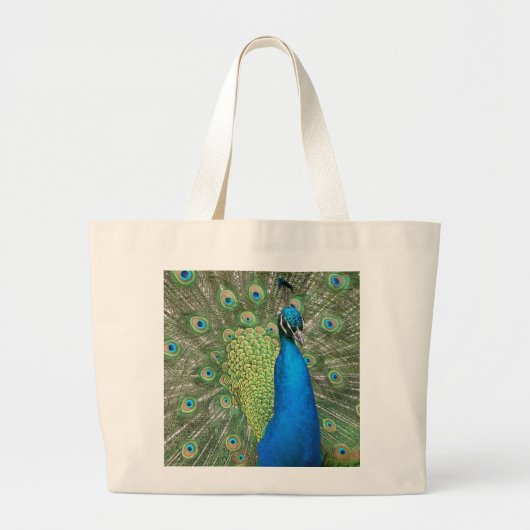 Pfau-Spreize Jumbo Stoffbeutel (Vorne)