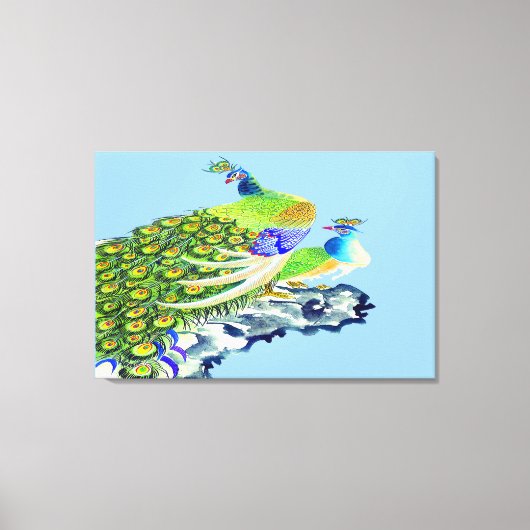 Pfau Stehend 3 gewrackt Leinwanddruck (Vorderseite)