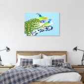 Pfau Stehend 3 gewrackt Leinwanddruck (Insitu (Schlafzimmer))
