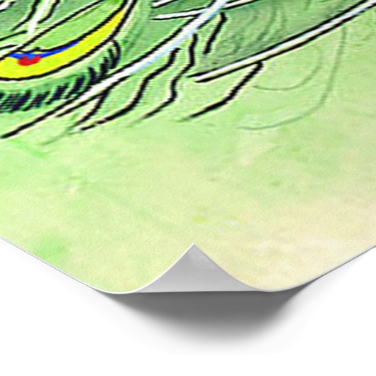 Pfau Stehendes Poster Zeichne 2 (Ecke)