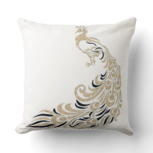 Pfau-Stilvoll-Gold-Schwarz-Quadrat ml