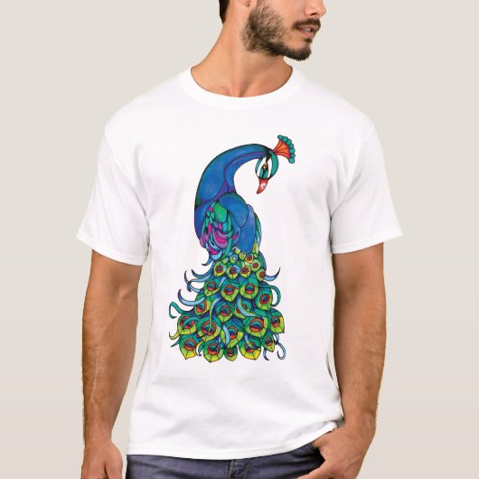 Pfau-T-Shirt T-Shirt (Vorderseite)