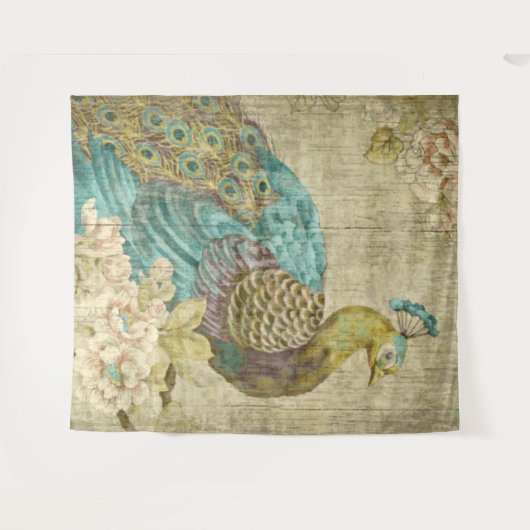 Pfau - Tapestry Wandteppich (Vorderseite (Horizontal))