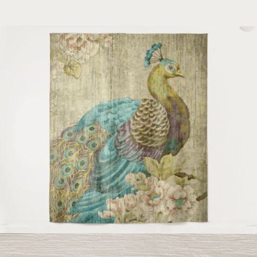 Pfau - Tapestry Wandteppich (Vorderseite)