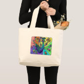 Pfau-Taschen-Tasche Jumbo Stoffbeutel (Vorderseite (Produkt))