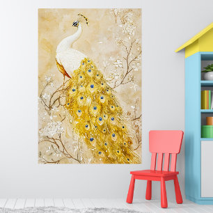 Pfau-Themen-Wandkunst im Vintage-Stil Poster