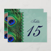 Pfau-Tischnummern-Postkarten Postkarte (Vorne/Hinten)
