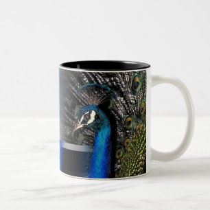 Pfau-Träume Zweifarbige Tasse
