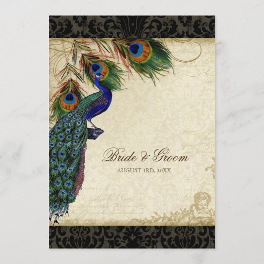 Pfau-u. Feder-elegantes zusammenpassendes Menükarte (Rückseite)