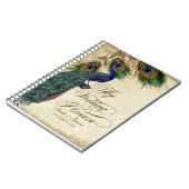 Pfau-u. Feder-formale Hochzeits-Planer-Zeitschrift Notizblock (Linke Seite)