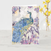 Pfau-und Blumen-Geburtstags-Karte Karte (Gelbe Blume)