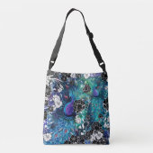 Pfau und Blumen Handtasche (Rückseite)