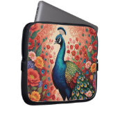 Pfau und Blumen Laptopschutzhülle (Vorne Rechts)