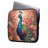 Pfau und Blumen Laptopschutzhülle (Vorderseite Links)