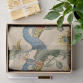 Pfau- und Blumenzapier Seidenpapier (Geschenk)