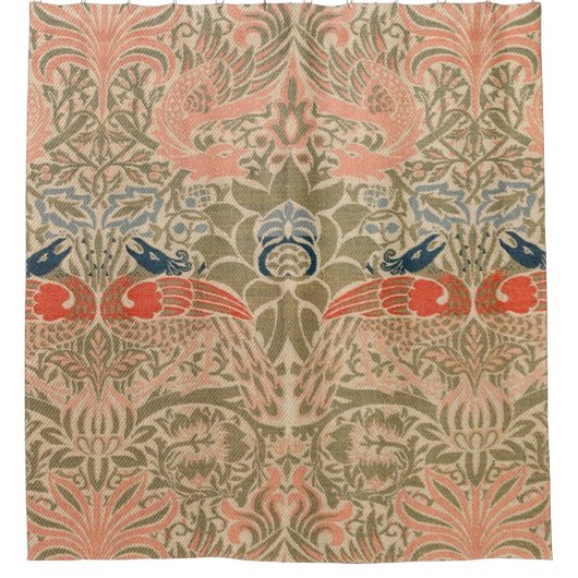 Pfau und Drache (1878) von William Morris Duschvorhang (Vorderseite)