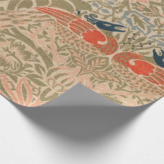 Pfau und Drache (1878) von William Morris Geschenkpapier (Ecke)