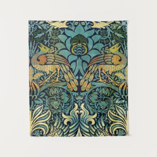 Pfau und Drache William Morris Wandteppich (Vorderseite)