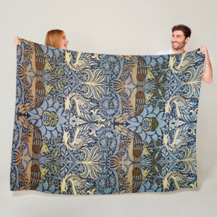 Pfau und Dragon, William Morris Fleecedecke