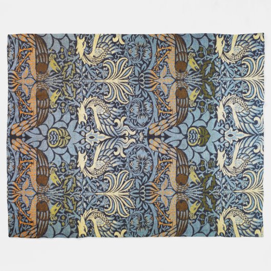 Pfau und Dragon, William Morris Fleecedecke (Vorderseite (Horizontal))