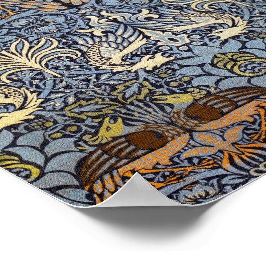 Pfau und Dragon, William Morris Poster (Ecke)