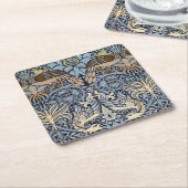Pfau und Dragon, William Morris Rechteckiger Pappuntersetzer (angewinkelt)
