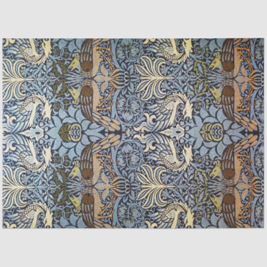 Pfau und Dragon, William Morris Seidenpapier (Vorderseite)
