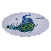Pfau- und Dragonfly-Design Schneidebrett (Ecke)